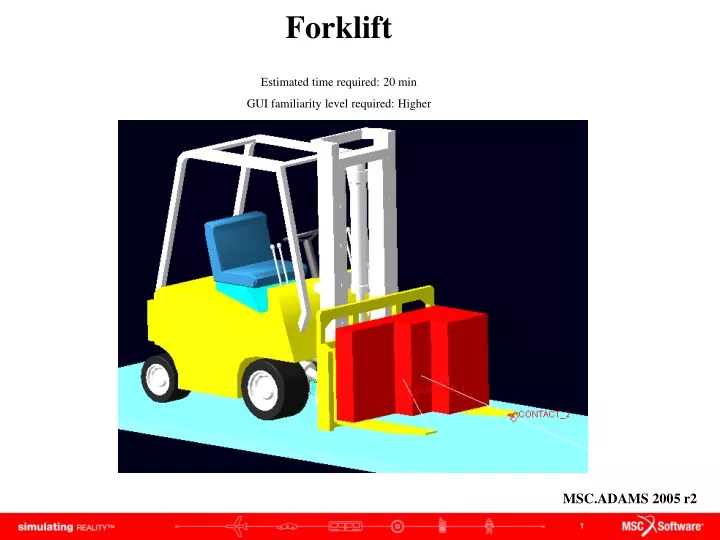 forklift estimated time required