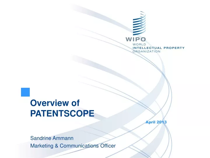 overview of patentscope