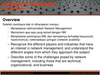 NETWORK MANAGEMENT an Overview