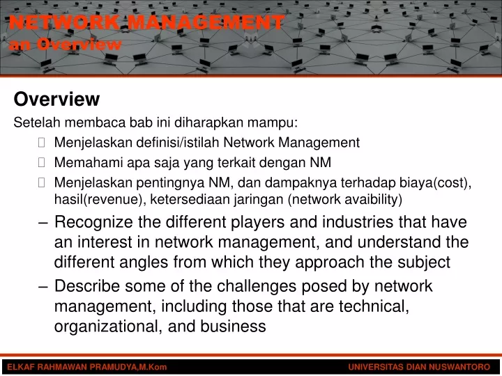 network management an overview