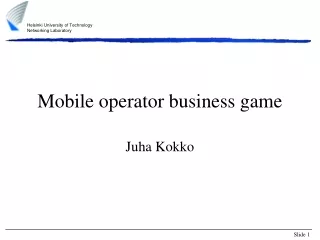 Mobile operator business game