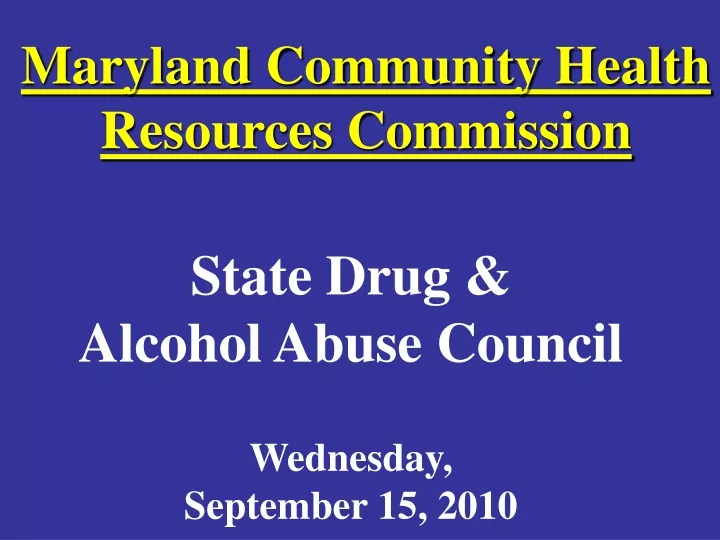 maryland community health resources commission
