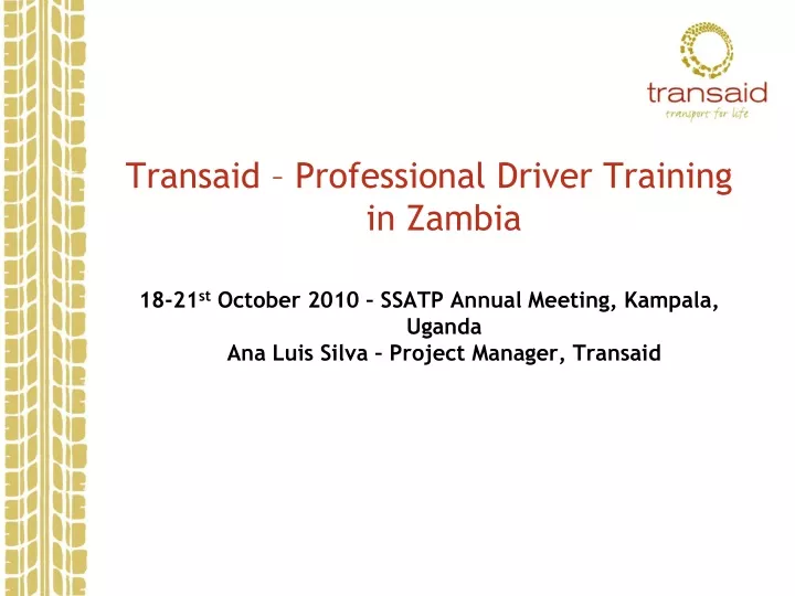 transaid professional driver training in zambia