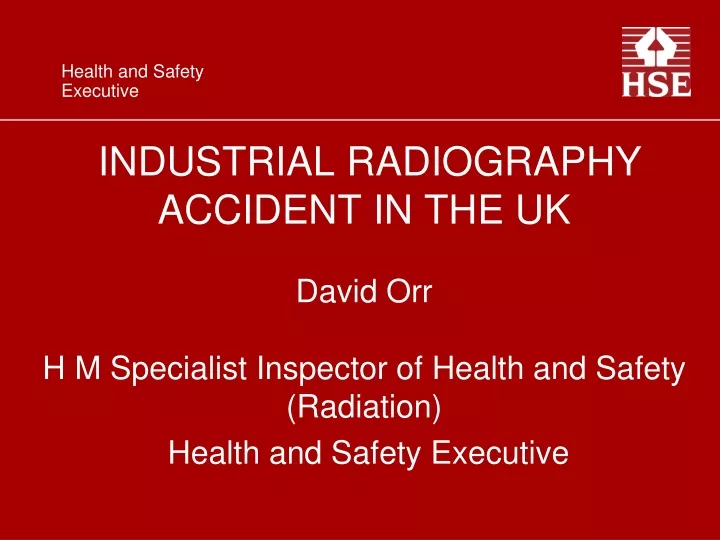 industrial radiography accident in the uk david