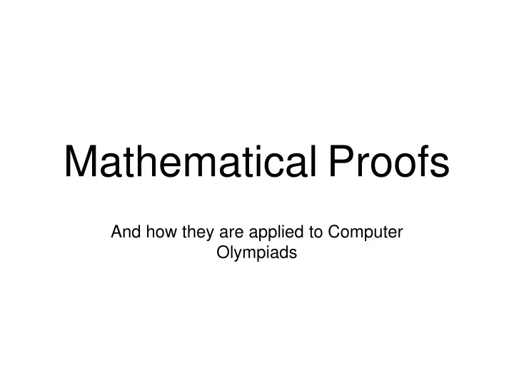 mathematical proofs