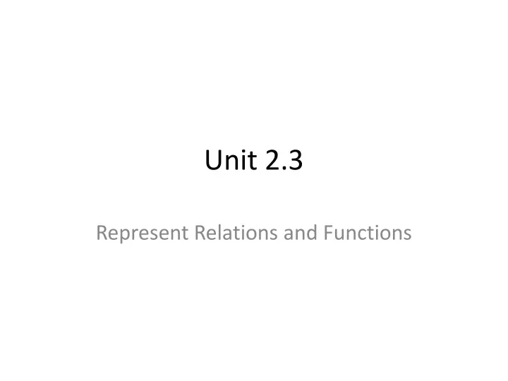 unit 2 3