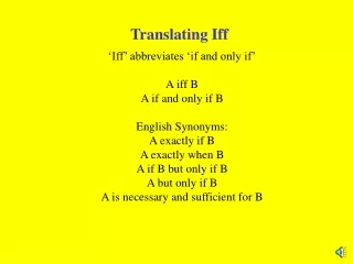 Translating Iff