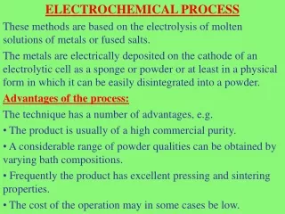 ELECTROCHEMICAL PROCESS