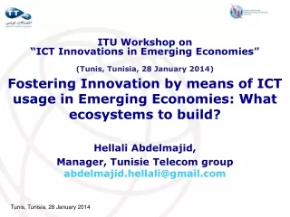 Fostering Innovation by means of ICT usage in Emerging Economies: What ecosystems to build?