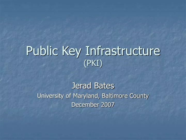 public key infrastructure pki