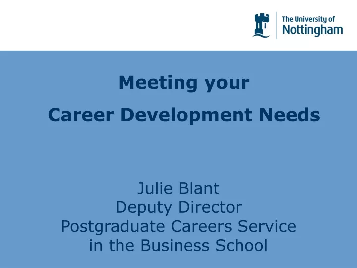 meeting your career development needs