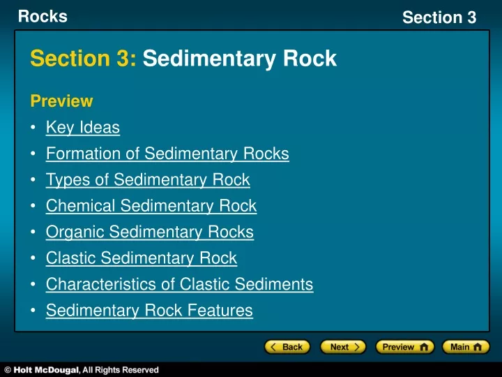 section 3 sedimentary rock