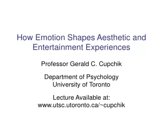 How Emotion Shapes Aesthetic and Entertainment Experiences