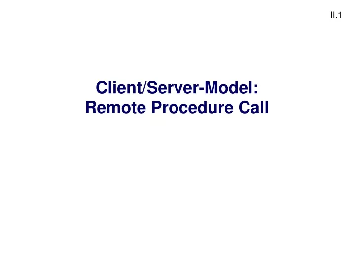 client server model remote procedure call