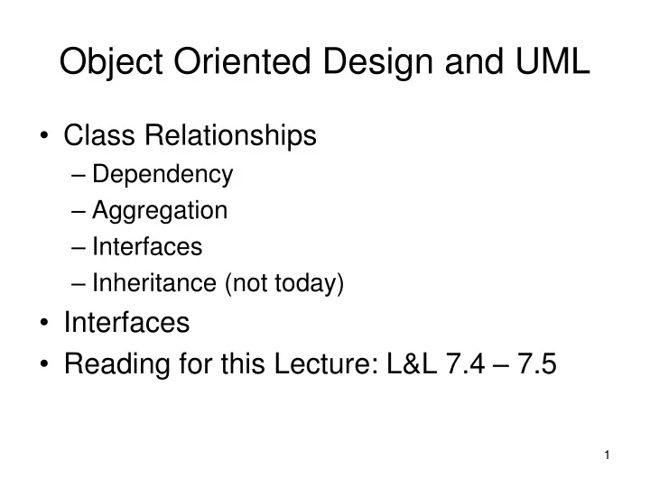 object oriented design and uml