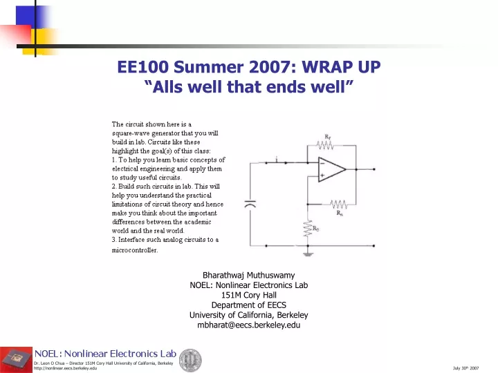 ee100 summer 2007 wrap up alls well that ends well