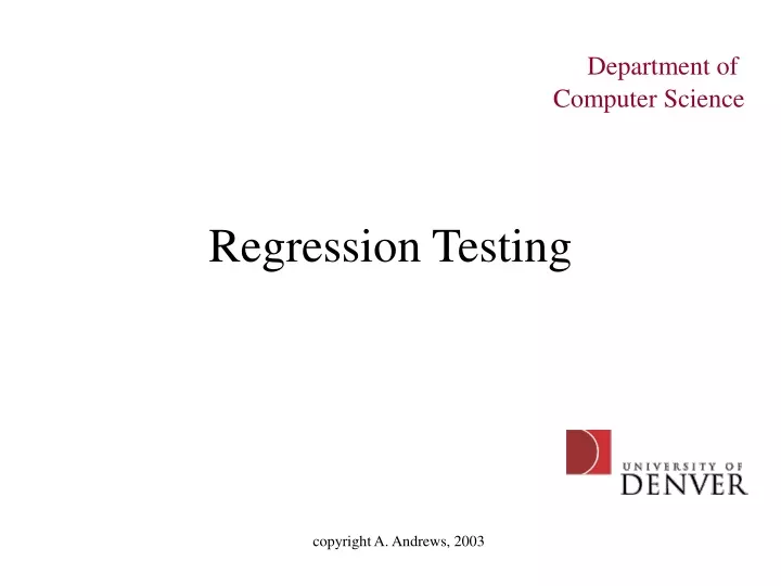 regression testing