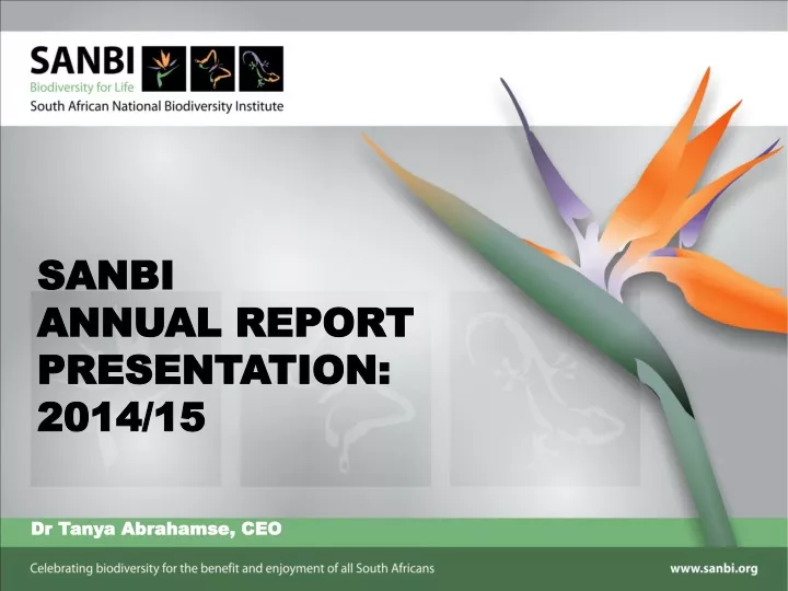 sanbi annual report presentation 2014 15