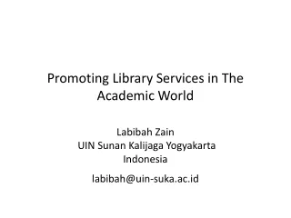 Promoting Library Services in The Academic World
