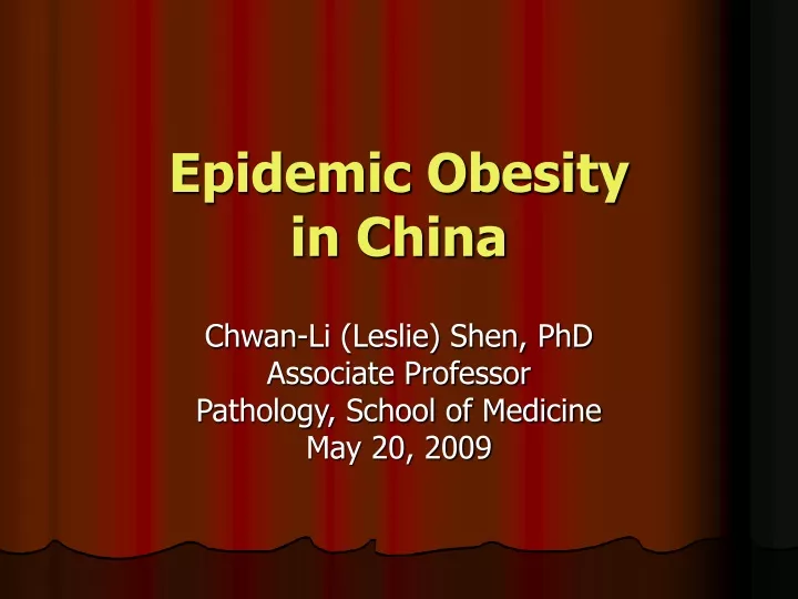 epidemic obesity in china