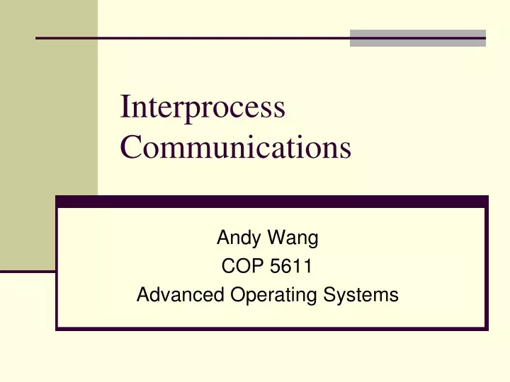 interprocess communications