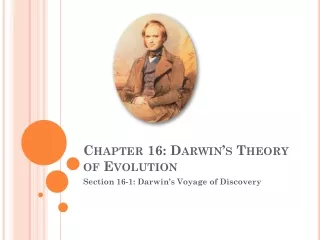 Chapter 16: Darwin’s Theory of Evolution