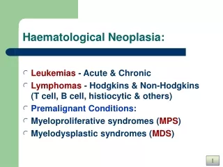 Haematological Neoplasia: