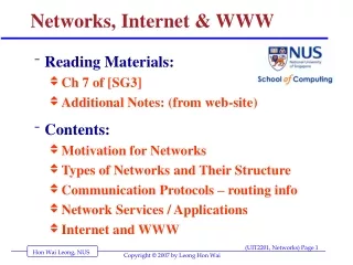 Networks, Internet &amp; WWW