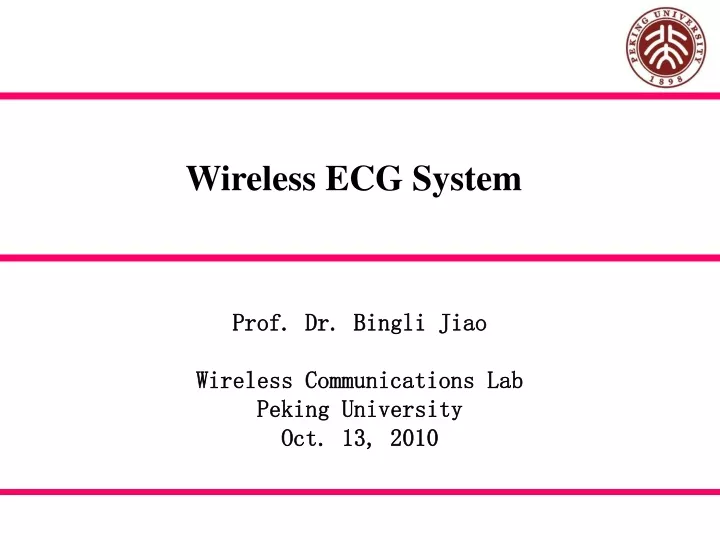 wireless ecg system