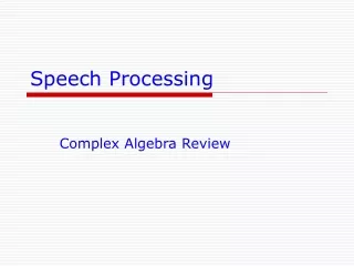 Speech Processing