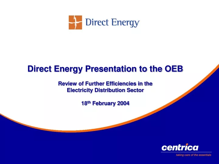 direct energy presentation to the oeb review