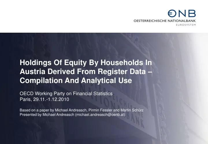 holdings of equity by households in austria