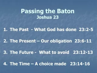 Passing the Baton Joshua 23