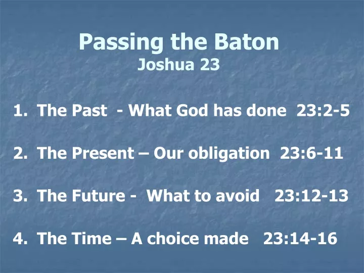 passing the baton joshua 23