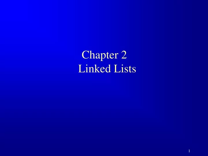 chapter 2 linked lists