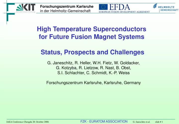 high temperature superconductors for future