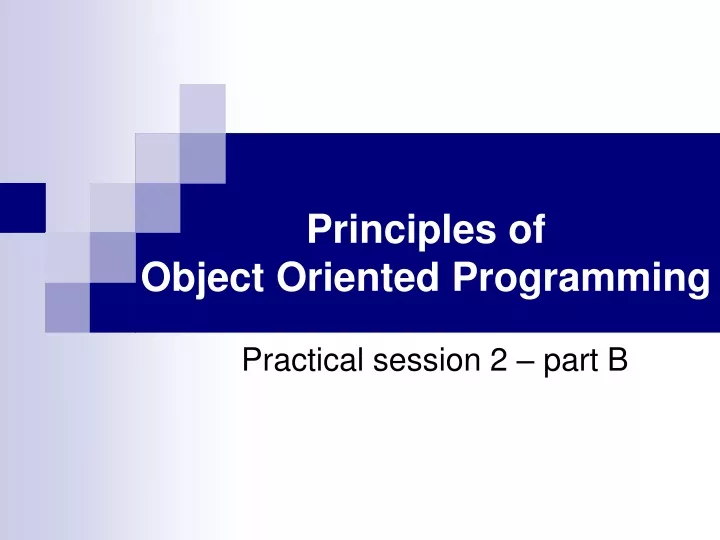 principles of object oriented programming