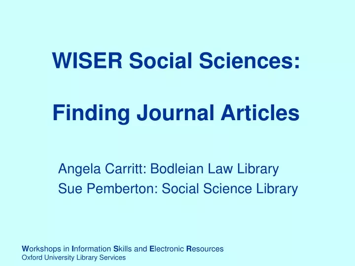 wiser social sciences finding journal articles
