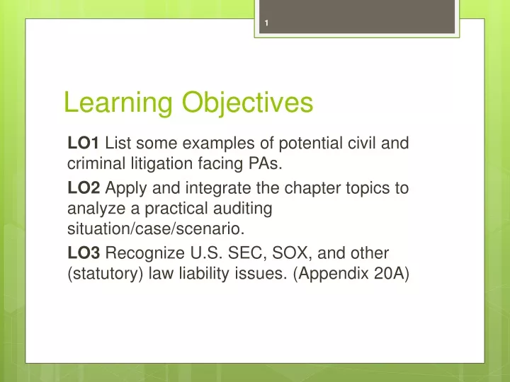 learning objectives