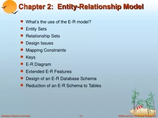 Chapter 2:  Entity-Relationship Model
