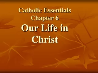 Catholic Essentials Chapter 6 Our Life in Christ