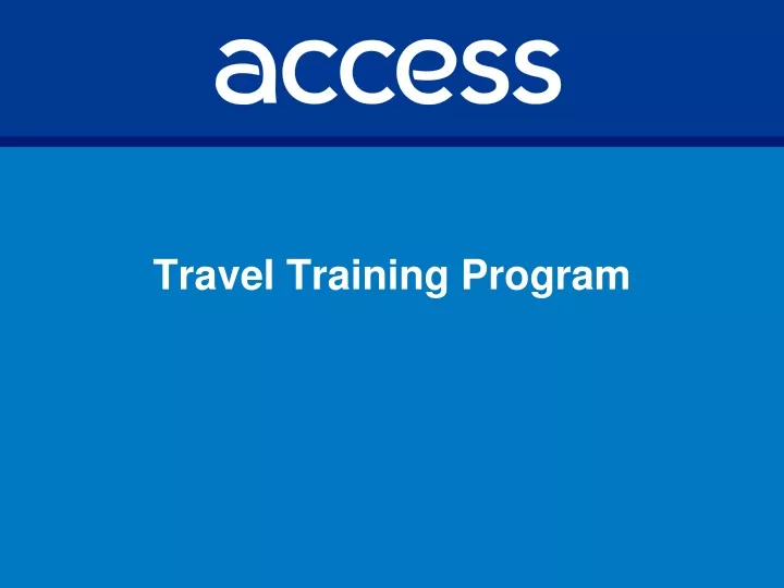 travel training program