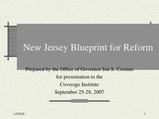 New Jersey Blueprint for Reform