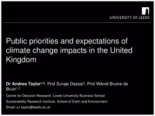 Public priorities and expectations of climate change impacts in the United Kingdom