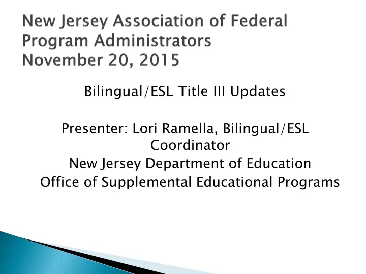 new jersey association of federal program administrators november 20 2015