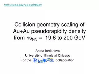 Collision geometry scaling of Au+Au pseudorapidity density from ?s NN  =  19.6 to 200 GeV