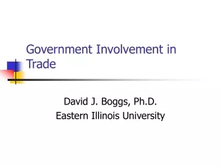 Government Involvement in Trade