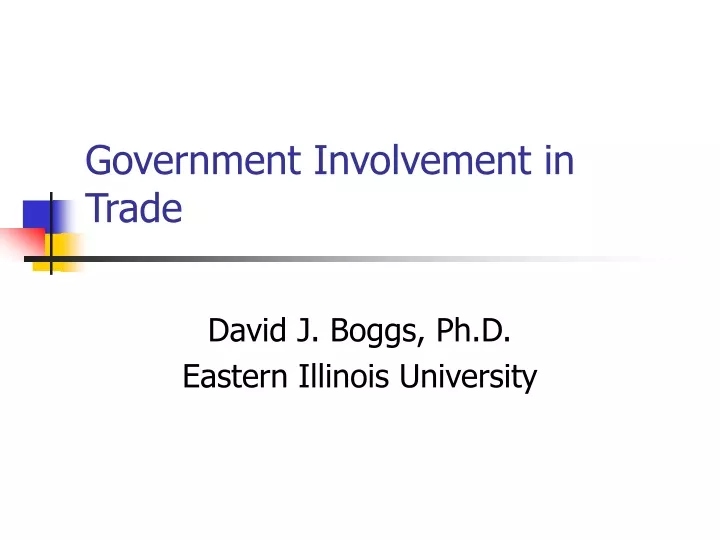 government involvement in trade