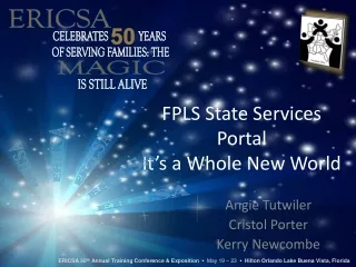 FPLS State Services Portal It’s a Whole New World