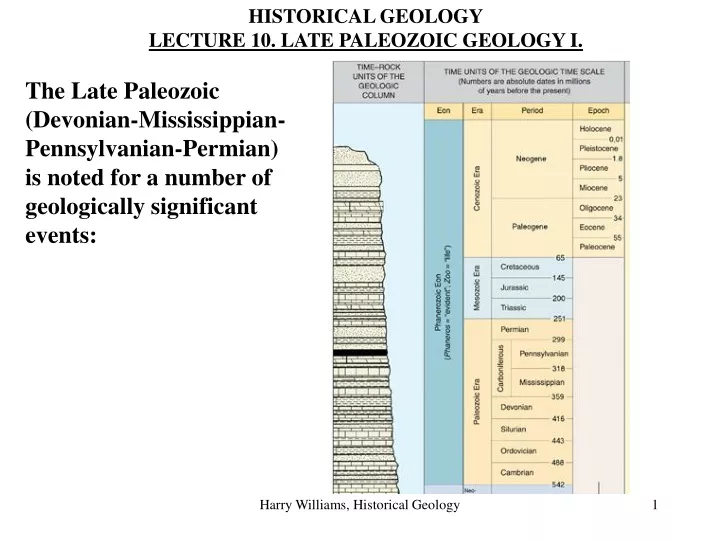 historical geology lecture 10 late paleozoic